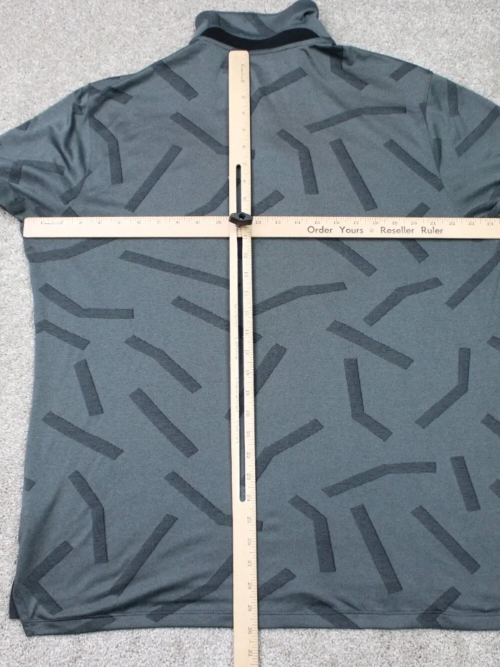 Nike Polo Shirt Mens XL Gray Geometric Dri-Fit Vapor Line Jacquard Golf S/S